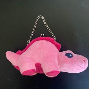 Kids coin purse pink Dino
